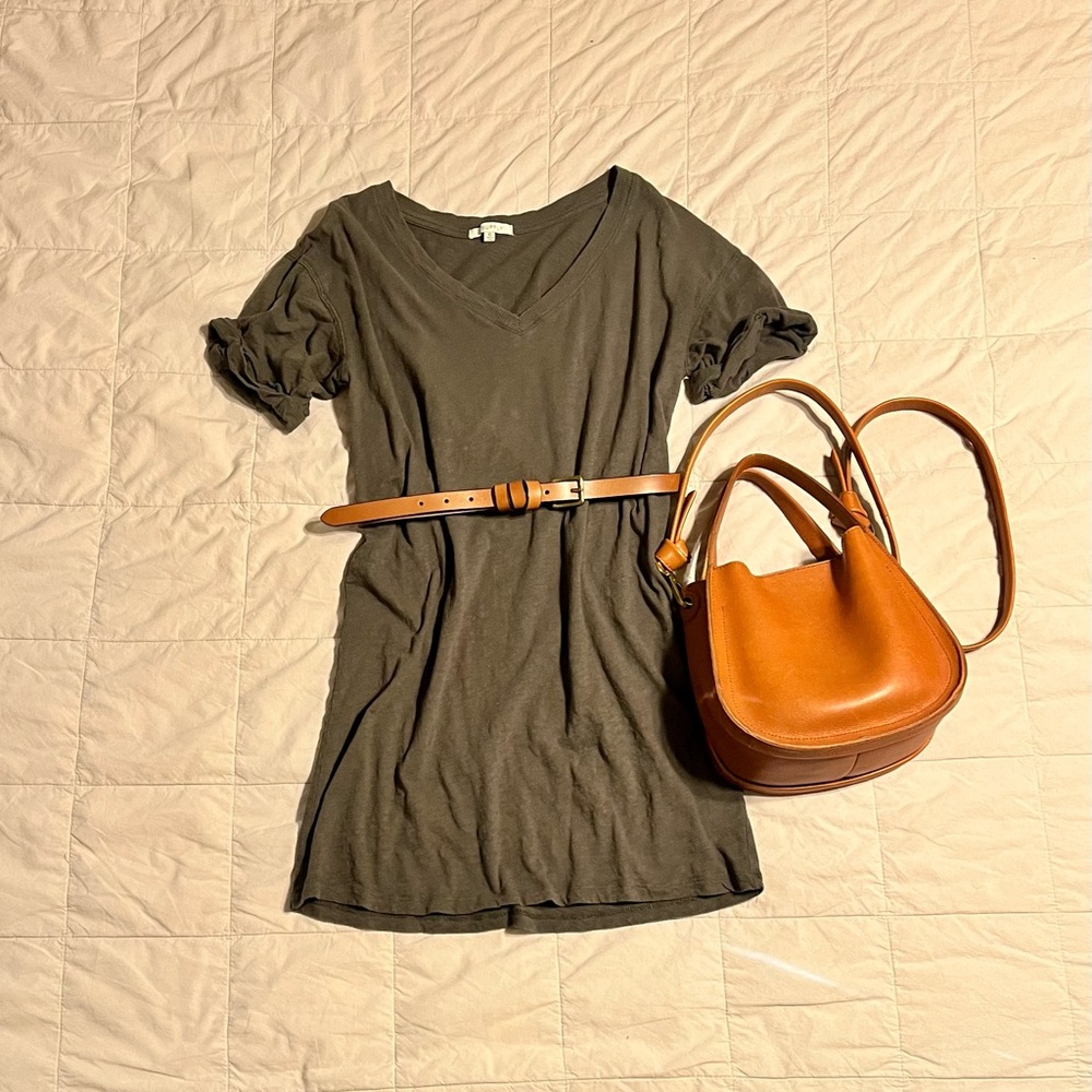 XS Z Supply olive green t-shirt dress